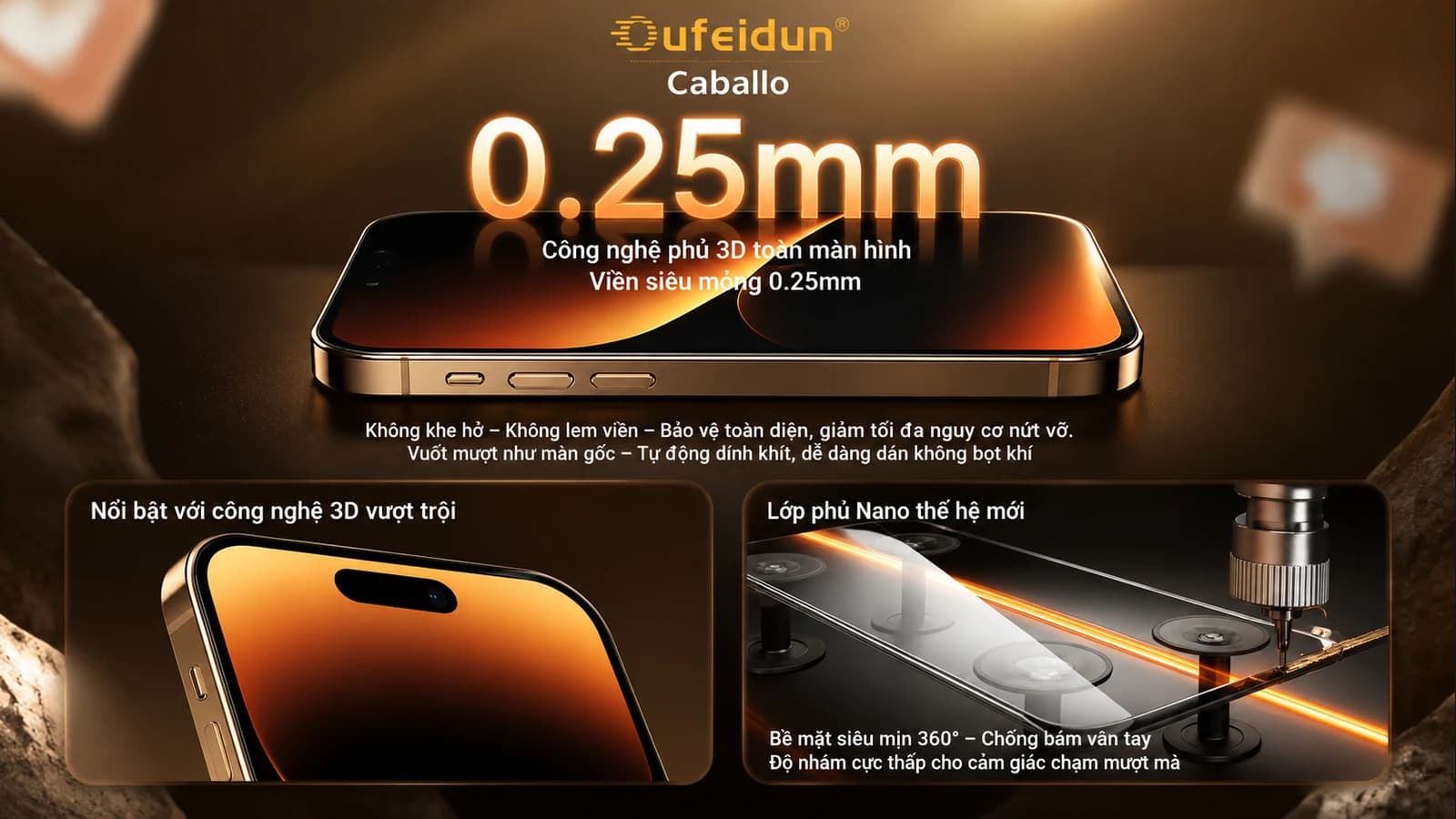Thông số kính cường lực Caballo dành cho iPhone